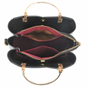 Bolsa Tote Colorblock Simples Feminina de Ombro Clássica Elegante Moderna com Pingente de Borla