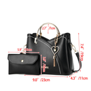 Bolsa Tote Colorblock Simples Feminina de Ombro Clássica Elegante Moderna com Pingente de Borla
