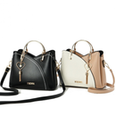 Bolsa Tote Colorblock Simples Feminina de Ombro Clássica Elegante Moderna com Pingente de Borla