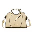 Bolsa Tote Colorblock Simples Feminina de Ombro Clássica Elegante Moderna com Pingente de Borla