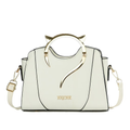 Bolsa Tote Colorblock Simples Feminina de Ombro Clássica Elegante Moderna com Pingente de Borla
