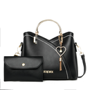 Bolsa Tote Colorblock Simples Feminina de Ombro Clássica Elegante Moderna com Pingente de Borla